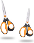 7" 8" All Purpose Scissors Utility Scissors for Office Home Supplies,Crafting Scissors 2 Pack,Right Handed,Different Size
