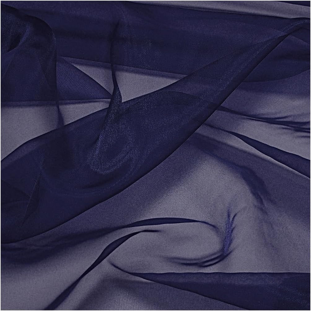 Pack of 25 Yards Long Bridal Solid Sheer Organza Fabric Bolt for Wedding Dress, Fashion, Crafts, Decorations, Backdrop, Christmas Craft Supplies, Silky Shiny Organza Fabrics 44” Wide- Dark Purple