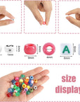 3510Pcs 36 Colors, Hair Pony Beads Bulk with Letter Bead, 9Mm Rainbow DIY Kandi Beads Kit for Jewelry Making Bracelets Pearl Transparent and Opaque Pendants