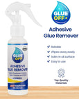 Glue off Adhesive Remover - New Stronger Formula! - 3.3 Oz with Scraper & Plastic Razor | Glue Remover Spray Effortlessly Erase Adhesive Hassles & Car Stickers - for Label Sticker Residue