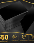 550 Pcs Metal Business Cards Engraving Aluminum Plates for Crafting Multipurpose Metal Sheets for Crafting 0.01 Inch Thick Blank Business Cards for CNC Engraver Laser Engraving DIY Cards (Black)