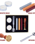 7PCS Harry Potter Wax Stamp Seals Kit with Vintage Seal Wax Stamp Hogwarts for Postcard Stamps Invitation Letters Gifts and Letter Stamps Envelope Wax Seal Stamp Wooden Stamp Set Wax Seal