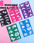 Face Painting Kit for Kids - 16 Colors Water Based Body Face Paint Includes Brushes,Sponges,Glitters,Gem Sheet,Instructions,Stencils for Halloween Party Costume SFX Makeup
