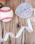 Baseball Ribbon Grosgrain Baseball Craft Ribbon Sports Ball Ribbon for Team Hair Bow Wreath Sport Lanyard Gift Wrapping Crafting Sewing Party Decoration (2 Rolls)