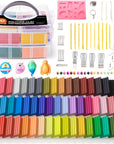 Oven-Bake Modeling Clay Kit - 50 Colors with 19 Tools, 10 Accessories - Non-Toxic, Non-Sticky - Ideal DIY Art Craft Gift for Kids & Adults