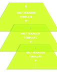 3 Pcs Half Hexagon Quilting Template Acrylic Quilting Template Ruler 8 9 10 Inch Quilt Rulers for Quilting and Sewing Layer Cake Patchwork Quilt Supplies for Cutting Patterns DIY Craft (Green)