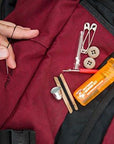 Outdoor Sewing Kit for Gear Repairs with Needles, Safety Pins, Buttons and Seam Ripper,Black