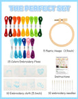 10 PCS Cross Stitch Kits for Beginners, Embroidery Beginner Kits for Kids 7-13, Include Instructions, Cross Stitch Kits with Pattern, Needlepoint Kits for Embroidery Projects