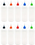 12 Pcs Precision Tip Applicator Bottles, 120Ml /4 Ounce Needle Tip Bottle, with 2 Funnel, Multicolor Lids