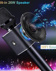 BONAOK Karaoke Microphone, Portable Wireless Bluetooth Karaoke Mic for Adults&Kids Car Home Outdoor Party, Karaoke Machine for PC/All Smartphone G50 Black