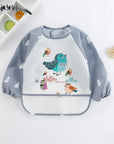 Baby Bibs Burp Cloths Waterproof Long Sleeve Anti-Wearing Cartoon Bib Inverted Gown Baby Feeding Bib Bavoir Manches Longues