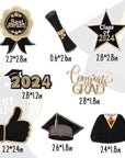 8 Pcs Class of 2024 Graduation Embroidered Patches Congrats Grad Sew Iron on Applique Decorative Repair Patch Emblem Gifts DIY Crafts Accessories for Clothing Jacket Jeans Backpack Hat