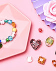 100 Pieces Assorted Glass Beads for Jewelry Making Adults, Large and Small Mixed Shaped Glass Beads Bulk for DIY Necklaces Bracelets, Crafting Supplies Kit