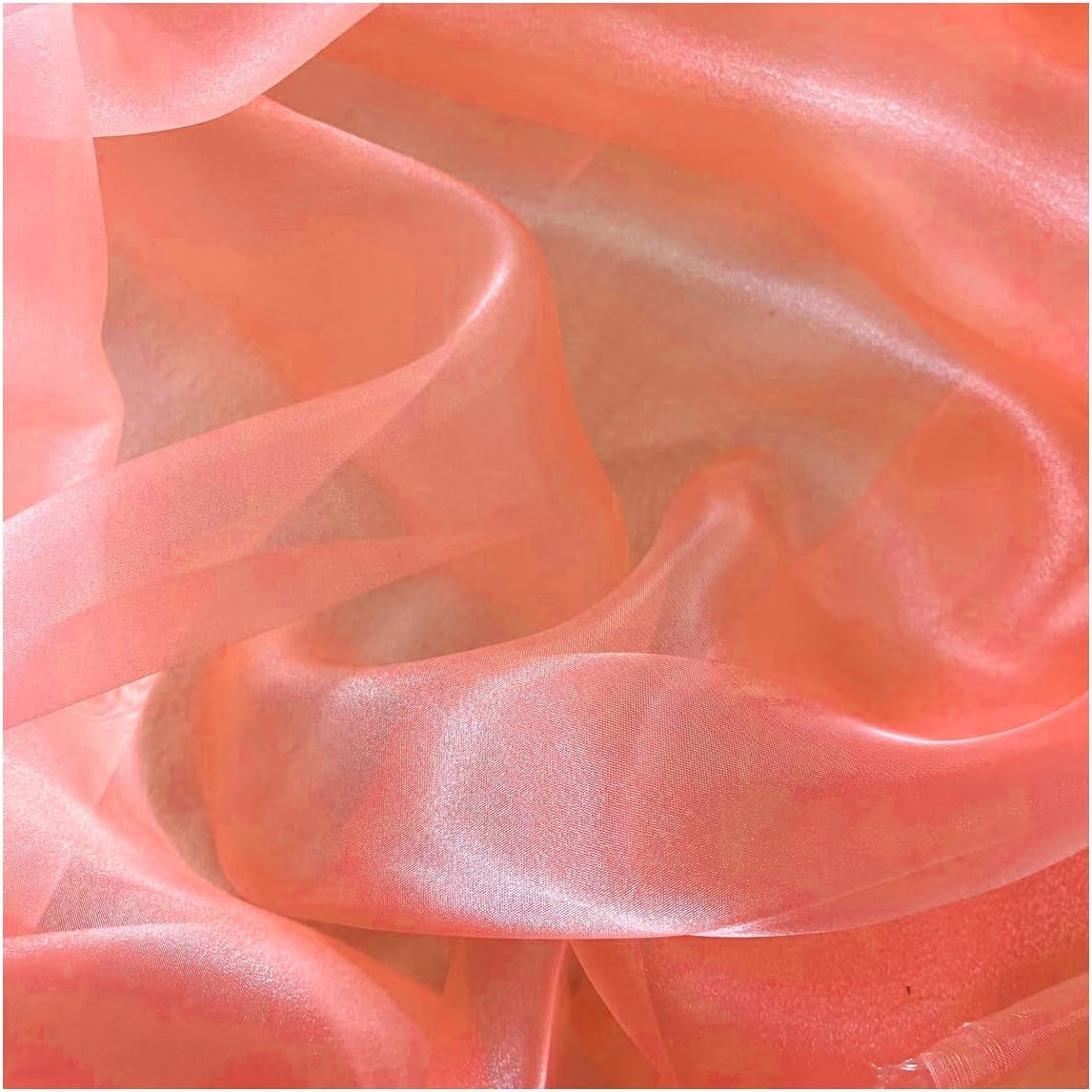 Pack of 25 Yards Long Bridal Solid Sheer Organza Fabric Bolt for Wedding Dress, Fashion, Crafts, Decorations, Backdrop, Christmas Craft Supplies, Silky Shiny Organza Fabrics 44” Wide- Dark Purple