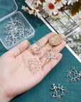 10 Pcs Branch Shape Blanks Prong Pendant Settings, Handmade Claw Pendant Tray Bezel Pendant Trays Metal Pendant for DIY Crafs Necklace Jewelry Making