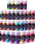 36 Colors Mica Powder, Mica Pigment Powder for Epoxy Resin/Uv Resin, Natural Colorant Dye for Soap/Candle Making, Lip Gloss,Nail Polish, Slime and Bath Bomb