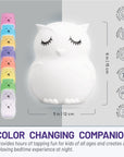 Owl, Kids Night Light, Silicone Nursery Light for Baby and Toddler, Squishy Night Light for Kids Room, Animal Night Lights for Girls and Boys, Kawaii Lamp, Cute Lamps for Bedroom