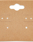 200 Bulk Pack Kraft Paper Earring Cards for Selling Jewelry, Necklaces, Studs, and Pre-Cut Holes, Perfect for Small Business, Retail, and Boutique Display (2X2 In)