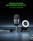 Seiren Mini USB Condenser Microphone: for Streaming and Gaming on PC - Professional Recording Quality - Precise Supercardioid Pickup Pattern - Tilting Stand - Shock Resistant - Classic Black