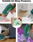 Hot Glue Gun with 30 Glue Sticks, Fast Preheating Hot Melt Gun, Mini Glue Gun Kit for Kids DIY School Craft Projects and Quick Home Repairs, 20W Green