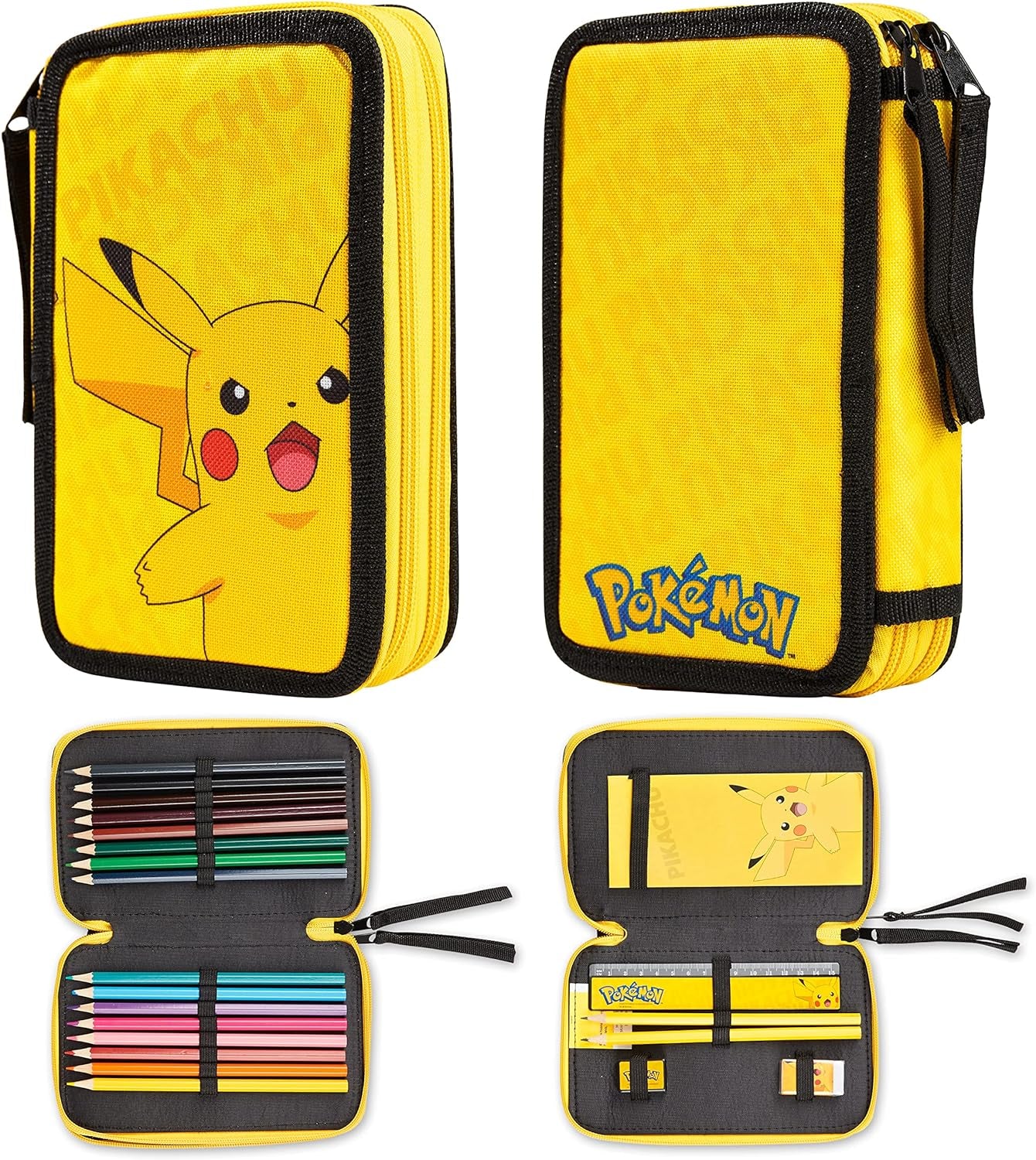 Pencil Case for Boys, Pikachu Filled Pencil Case Stationery Set