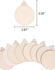 60PCS 3.5" DIY Wooden Christmas Ornaments Unfinished Predrilled Wood Slices Circles for Crafts round Centerpieces Discs Holiday Hanging Decorations