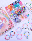 3200 Pcs Unicorn Jewelry Activity Kit,Clay Beads Bracelet Making Kit,Flat College Style Beading for Friendship Jewelry Making,Crystal Time Gem Ring Gifts,Diy Crafts for Teen Girls