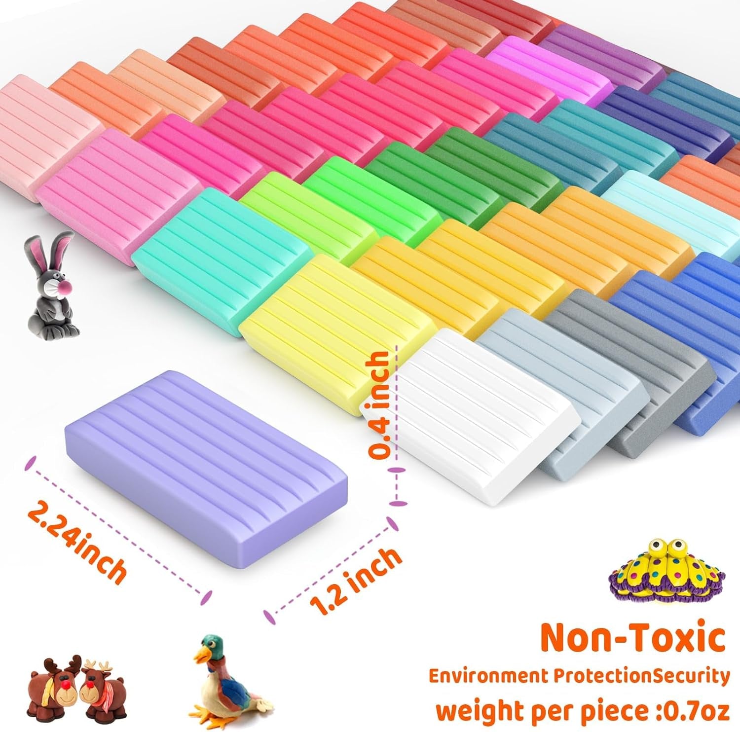 Polymer Oven-Bake Clay 50 Color Starter Kits, Modeling Sculpting Clay with Sculpting Tools, Accessories, Kids Arts and Crafts Gifts.