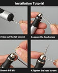 Rechargeable Cordless Electric Micro Engraver Pen Mini DIY Engraving Tool Kit for Metal Glass Ceramic Plastic Wood Jewelry with 30 Bits and 16 Stencils and 1 Scriber Pen (Silver)