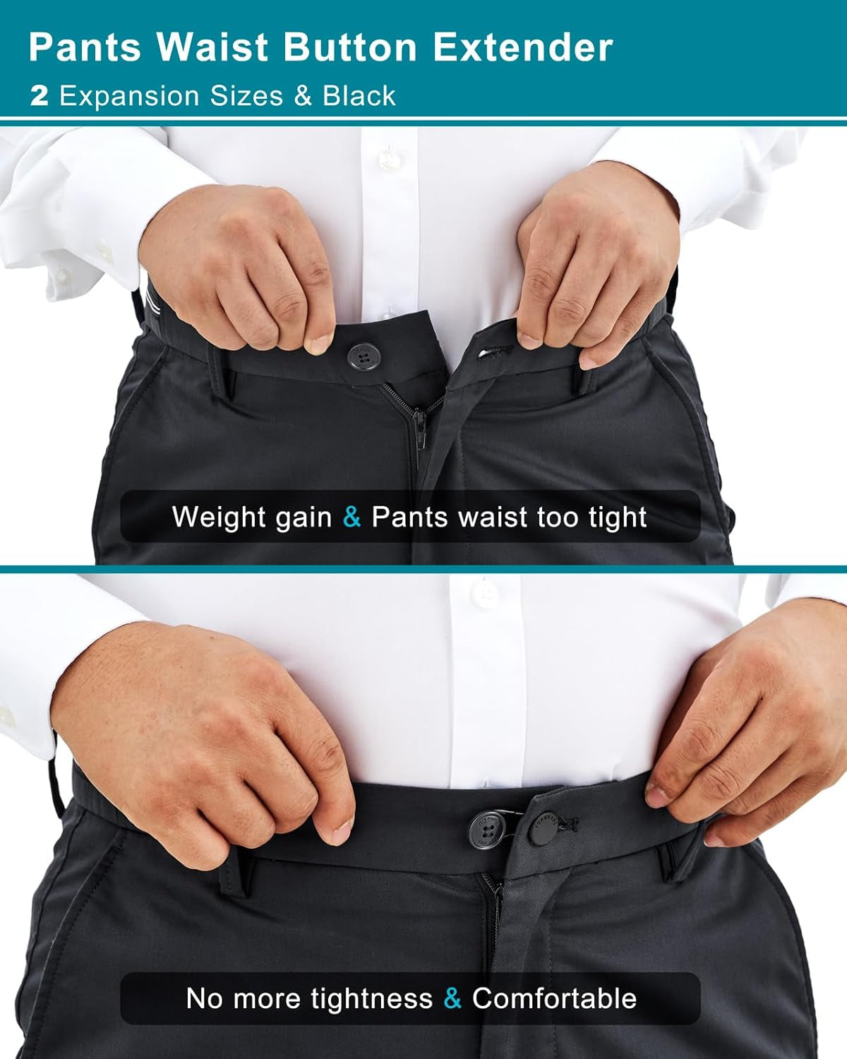 Pants Waist Button Extender: 16Pcs Button Extenders for Jeans - Women Men Pants Waist Extenders - Pants Waist Extension 1/1.3 Inches - 5 Colors Pant Waistband Expander