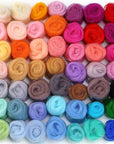 BAODLON 50 Colors Fibre Wool Yarn Roving for Needle Felting Hand Spinning DIY Craft Materials