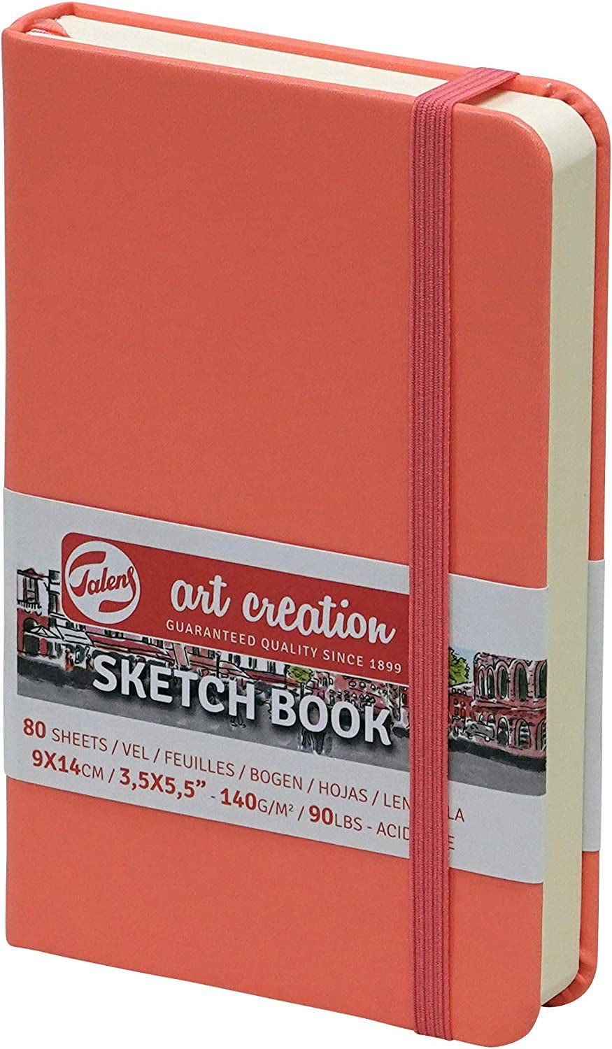 Royal Talens T9314-313M 441866 Talens Art Creation Sketchbook, Drawing Notebook, 8.3 X 11.8 Inches (21 X 30 Cm), Coral Red