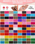 Bead Loom Kit for Adults Beading Loom Supplies 48000 Pcs Glass Seed Beads Bracelets Jewelry Earring Making Tools Christmas Gifts for Girls DIY Accessories