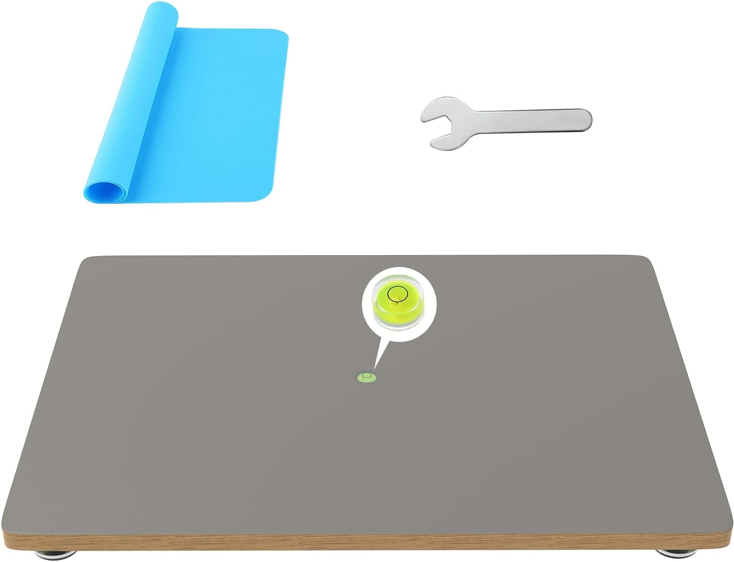 Resin Leveling Table, 16" X 12" Adjustable Resin Table with Silicone Mat, Resin Accessories, Multipurpose Leveling Table for Resin Molds, Paint Projects, Acrylic Pouring Tool (Blue)
