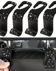 Crystal Car Seat Back Hooks – Heavy-Duty ABS, Bling Car Interior Accessories