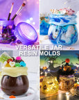 Pudding Jar Resin Molds with Lid, Epoxy Molds Silicone for Storage Bottle,Candle Holder,Candy Container, Epoxy Casting Craft,Flower Pot, Gifts