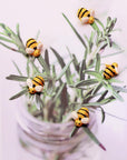 Tiny Resin Bees 30Pcs Small Plastic Flatback Bumble Bee Decor Embellishments for Art Crafts Birthday Party Table Decoration (30)