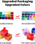 Gouache Paint Set, 36 Colors X 12Ml Twin Jelly Cup Design with 3 Paint Brushes and a Palette in a Carrying Case Perfect for Artists, Students, Gouache Opaque Painting