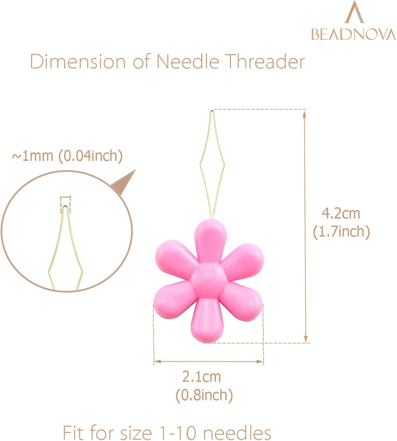 Needle Threaders 25Pcs Plastic Sewing Needle Threader Tool Flower Head Needle Threaders for Sewing Small Eye Needles Embroidery Craft Knitting Quilting (25Pcs, Mix Colors)