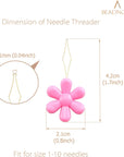 Needle Threaders 25Pcs Plastic Sewing Needle Threader Tool Flower Head Needle Threaders for Sewing Small Eye Needles Embroidery Craft Knitting Quilting (25Pcs, Mix Colors)