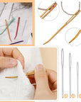 11Pcs Large Eye Sewing Needles Kit, Stainless Steel Large-Eye Blunt Needles & Bent Tapestry Needles for Tapestry,Sewing Wool,Weaving,Darning,Leather, Carpet Canvas Repair