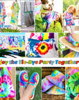 DIY Tie Dye Kit, 26 Colors Fabric Dye Art Set with Rubber Bands, Gloves, Spoon, Funnel, Apron, and Table Covers-Great for Craft Arts Fabric Textile Party Handmade Project.