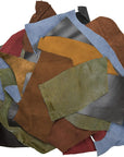 Leather Scraps for Leather Crafts – 3Lbs Mixed Sizes, Shapes with 36" Cord - Full Grain Buffalo Leather Remnants from Journal Making - Great for Jewelry, Wallets, Cricut, Arts & Crafts