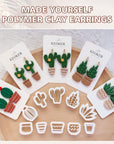 Clay Cutters for Polymer Clay Jewelry, Cactus Polymer Clay Cutters for Earrings Jewelry Making, 10 Shapes Potted Plant Clay Earrings Cutters, Clay Cutters (Potted Plant Clay Cutters)