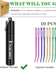 10Pcs Yarn Darning Tapestry Needle,Large Big Eye Weaving Needle Bent Needles with Aluminum Storage Tube