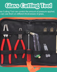 10Pcs Glass Cutting Tool Glass Cutter Glass Running Pliers Breaker Grozer Pliers with Curved Jaws Oil Feed Glass Cutters Tools Kit Stained Glass Tools Engraving Pen Screwdriver