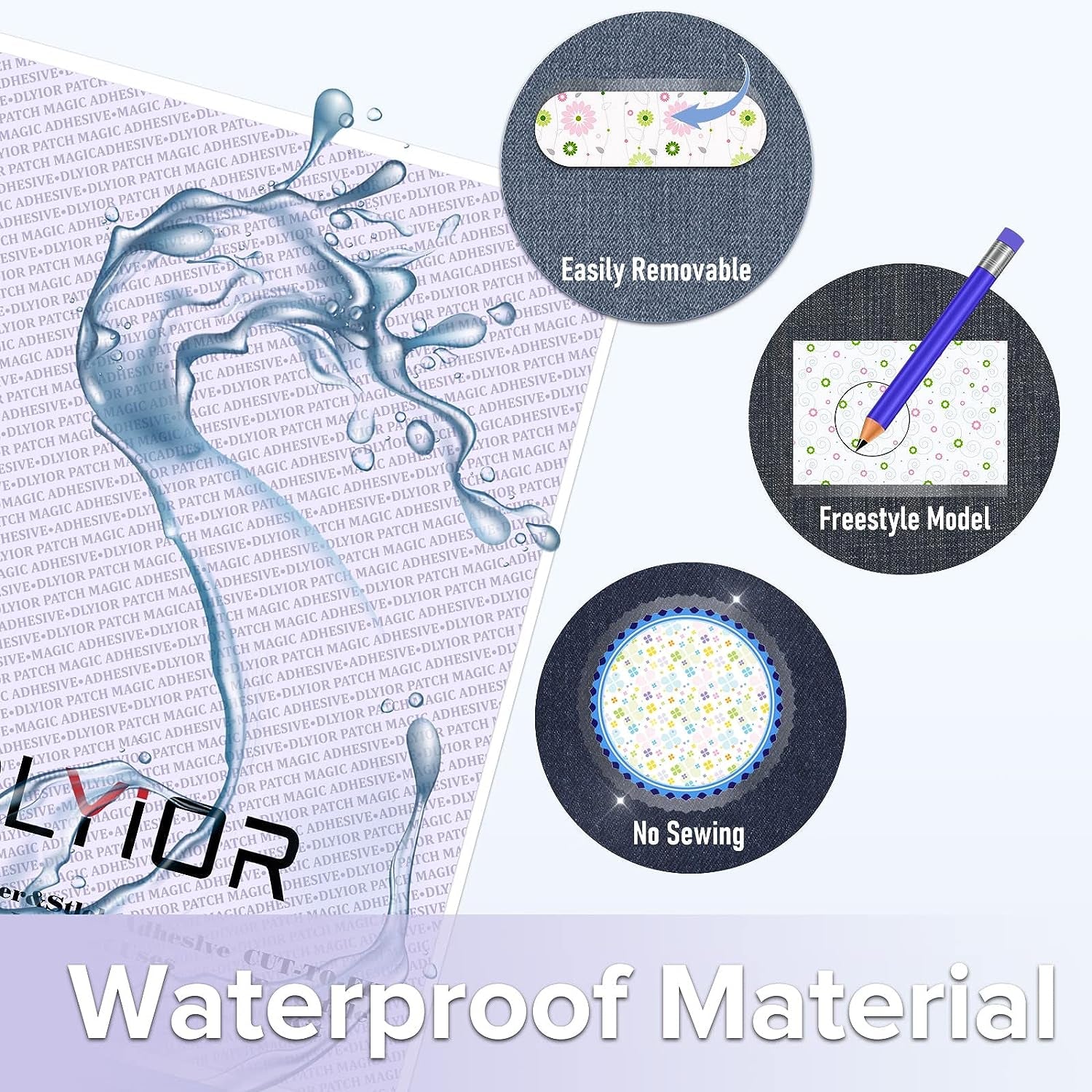 Patch Magic Adhesive, Washable Double-Sided Glue for Iron on Patches and Cut to Fit Freestyle Girl Scout Patches Kit.(2 Pack)