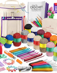 Crochet Bag Organizer – Durable Knitting Bag, Yarn Organizer for Crochet Accessories and Supplies, Canvas Yarn Bag, Crochet Organizer with Accessories Case, Yarn Storage Organizer