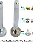 7 Pcs Metal Domed Rivet Fixing Setting Tool Spike Rivets Setter