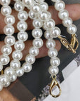4PCS DIY Imitation Pearl Beads Short Long Handle Shoulder Cross Body Bag Handbag Chains Accessories with Metal Buckles